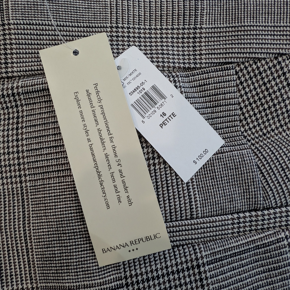 SALE 🎉 NWT Banana Republic Sloan Plaid Trousers - Picture 6 of 6